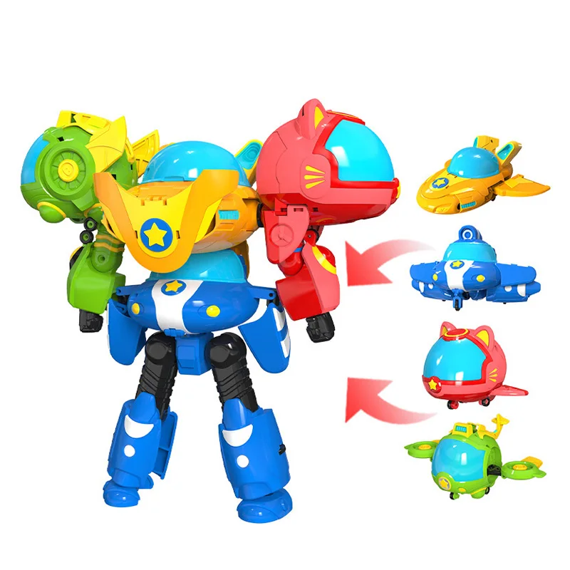 

4 IN 1 SuperBoomi Deformation Aircraft Robot toys Action Figures Super Boomi Transformation Airship Animation Kids Toys