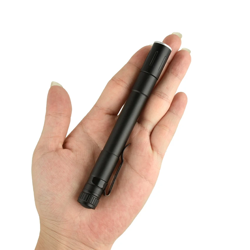 Piccola Mini torcia a LED torcia tascabile tattica con luce a penna portatile alimentata a batteria per campeggio, esterno, emergenza, 13.8cm