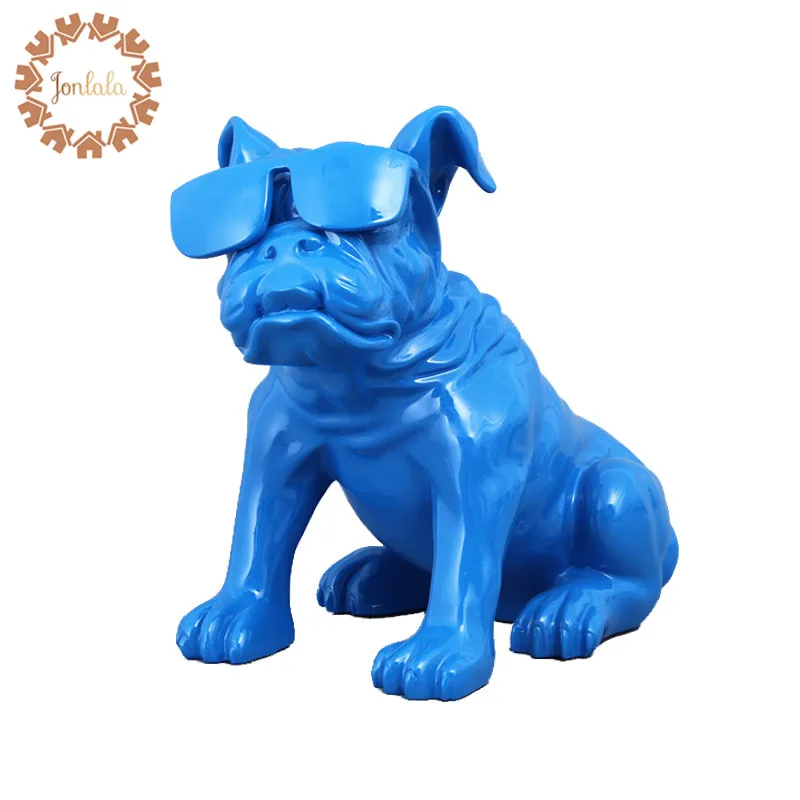 Luxurious Modern Art Pattern Design Bull Dog American Pop Art Resin Craft Bulldog Figurine Statue Best Gift for Home Decoration