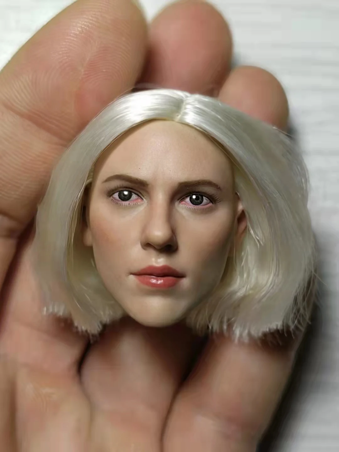 1/6 جندي أرملة أخت أسود أرملة رأس زرع شعر الأرملة منحوتة أبيض طويل مجعد الشعر الجندي دمية نموذج