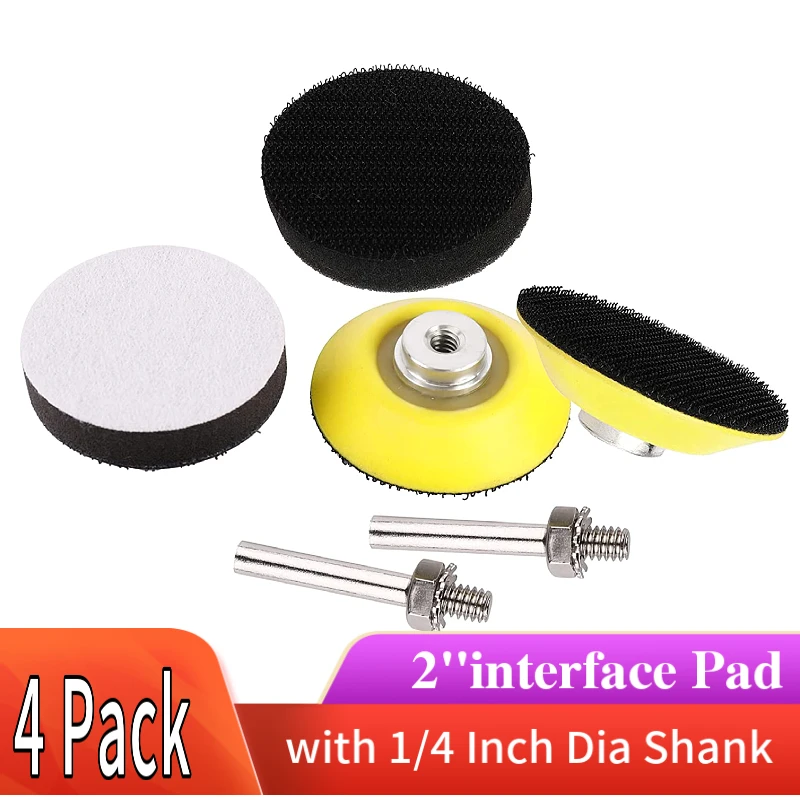 

2 Inch Hook and Loop Sanding Backing Plate Soft Foam Layer Buffing Pad for Drill Air Die Grinder Sander Rotary Tool 1/4" Shank