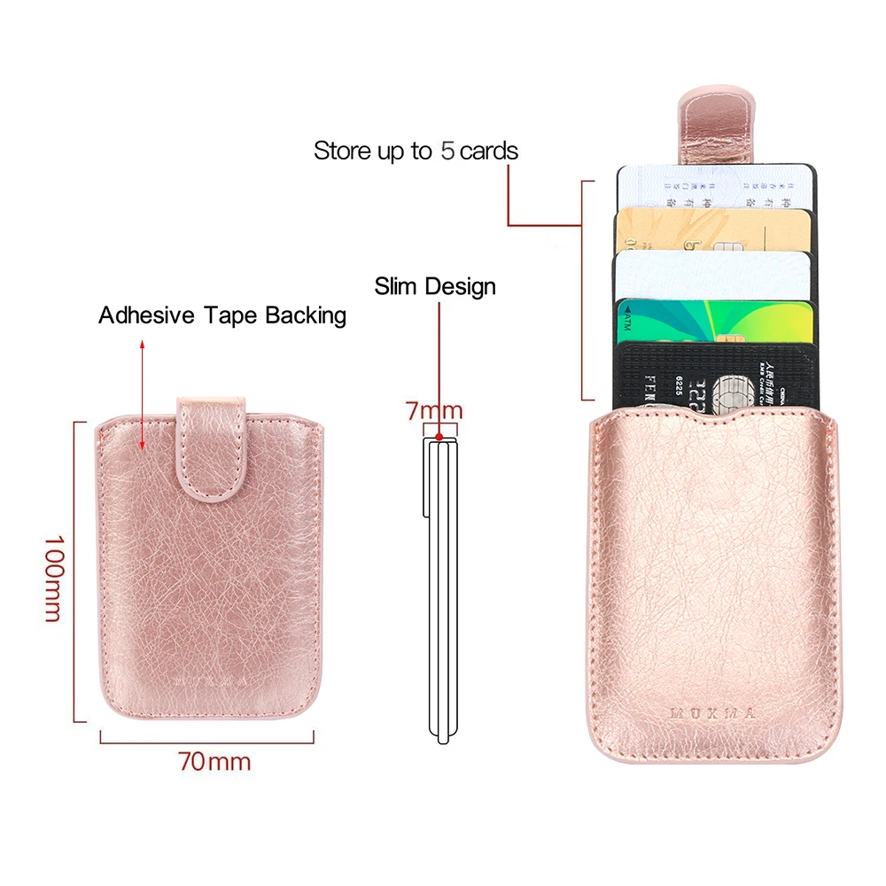 핫 패션 휴대폰 지갑 케이스, PU 가죽 홀더 가방, 접착 신용 파우치, 휴대폰 ID 카드 홀더, 5 카드 포켓 스틱, 1PC