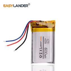 3 wires 802035 3.7V 600MAH Rechargeable Lithium Li-ion Polymer Battery 082035