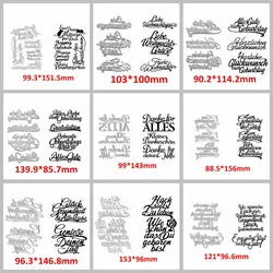 Metal Cutting Dies Set Danke Birthday Wishes Handwriting Basic German Words Letter For DIY Scrapbooking Craft Making Template