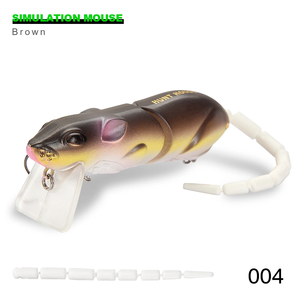 Hunthouse BBZ-1 Ratten-Angelköder, 85 mm, 17 g, mehrteiliger Segment-Schwanz-Mäuseköder zum Angeln auf Barsch, Minnow-Crankbaits LW135