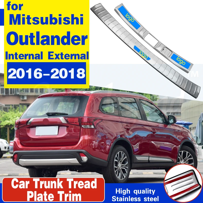 Scuff Plate/Door Sill Rear Bumper Protector Sill Trunk Rear guard Tread Plate Pedals For Mitsubishi Outlander 2016 2017 2018