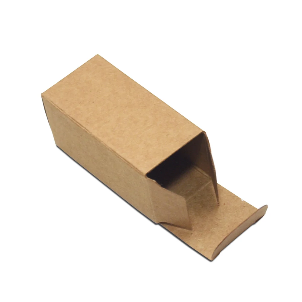 50Pcs/lot Small Kraft Paper Gift Packaging Box Brown Craft Paper Lipstick Cosmetic Packing Box for 10ml-100ml Perfume Bottle