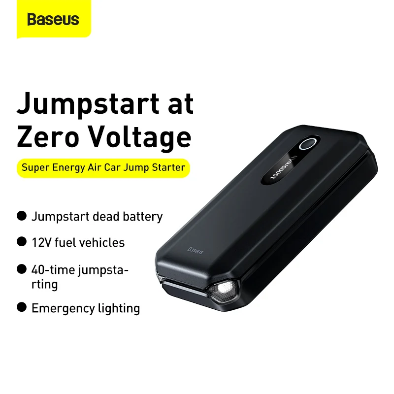 Baseus-arrancador de batería portátil de coche, dispositivo de arranque automático de emergencia, batería de 10000mAh, 12V, 1000A