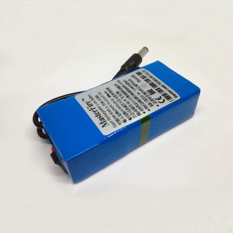 Новый портативный DC 12 В 3000 мАч YSN-12300 супер перезаряжаемый литиевый аккумулятор с вилкой для передатчика батарей камеры видеонаблюдения