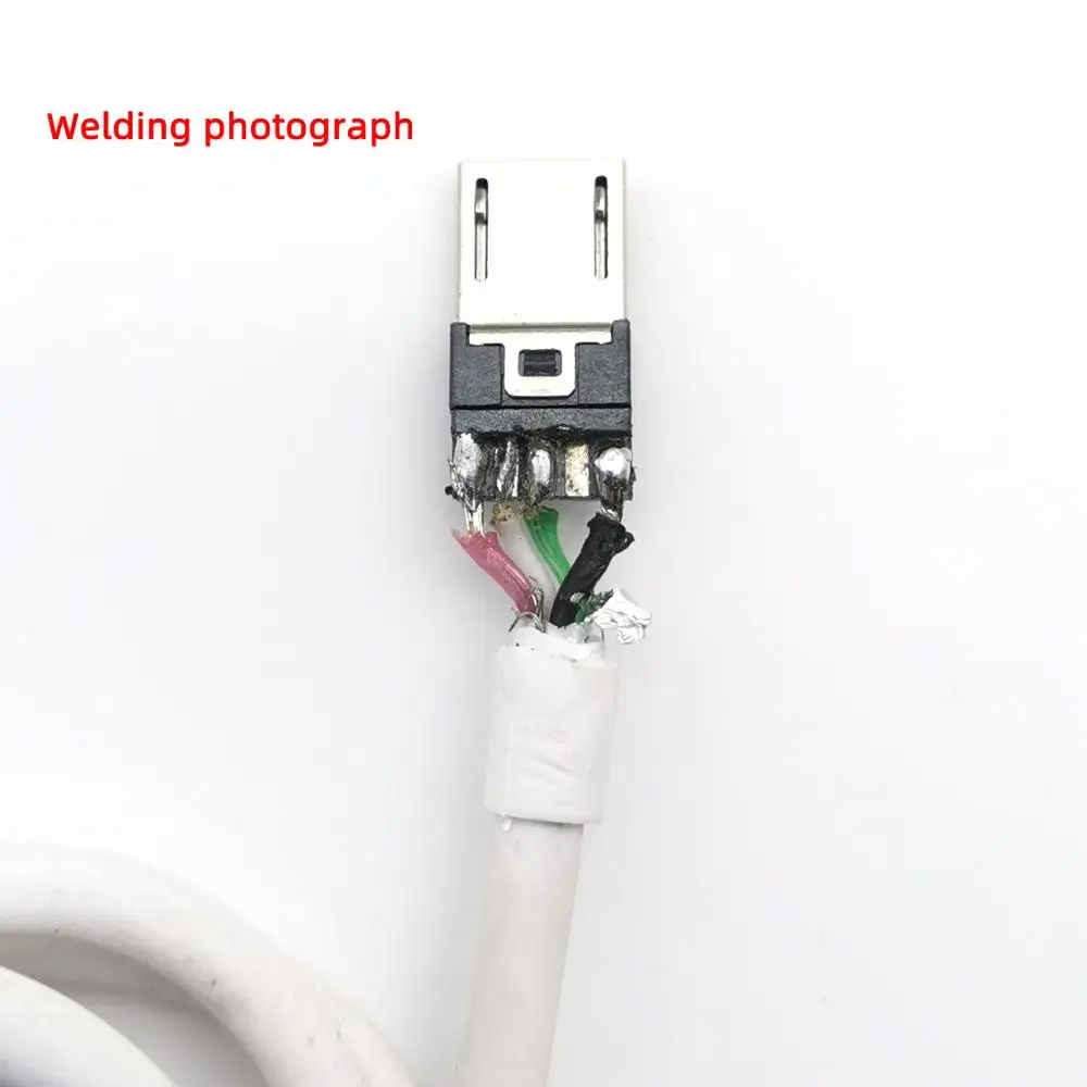 10PCS/LOT  Micro USB 4Pin 5in  Male connector plug Black/White welding Data OTG line interface DIY data cable accessories