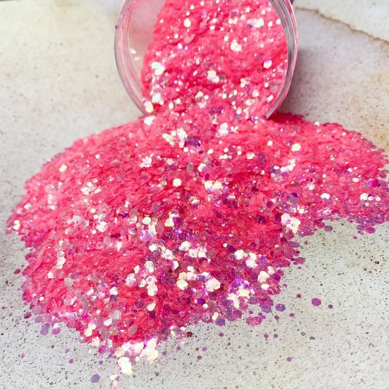 16 Colors 50g/ bag Chunky Mix Iridescent Chunky glitter for nails/ glitter for face/ glitter for art/Rainbow/ iridescent glitter