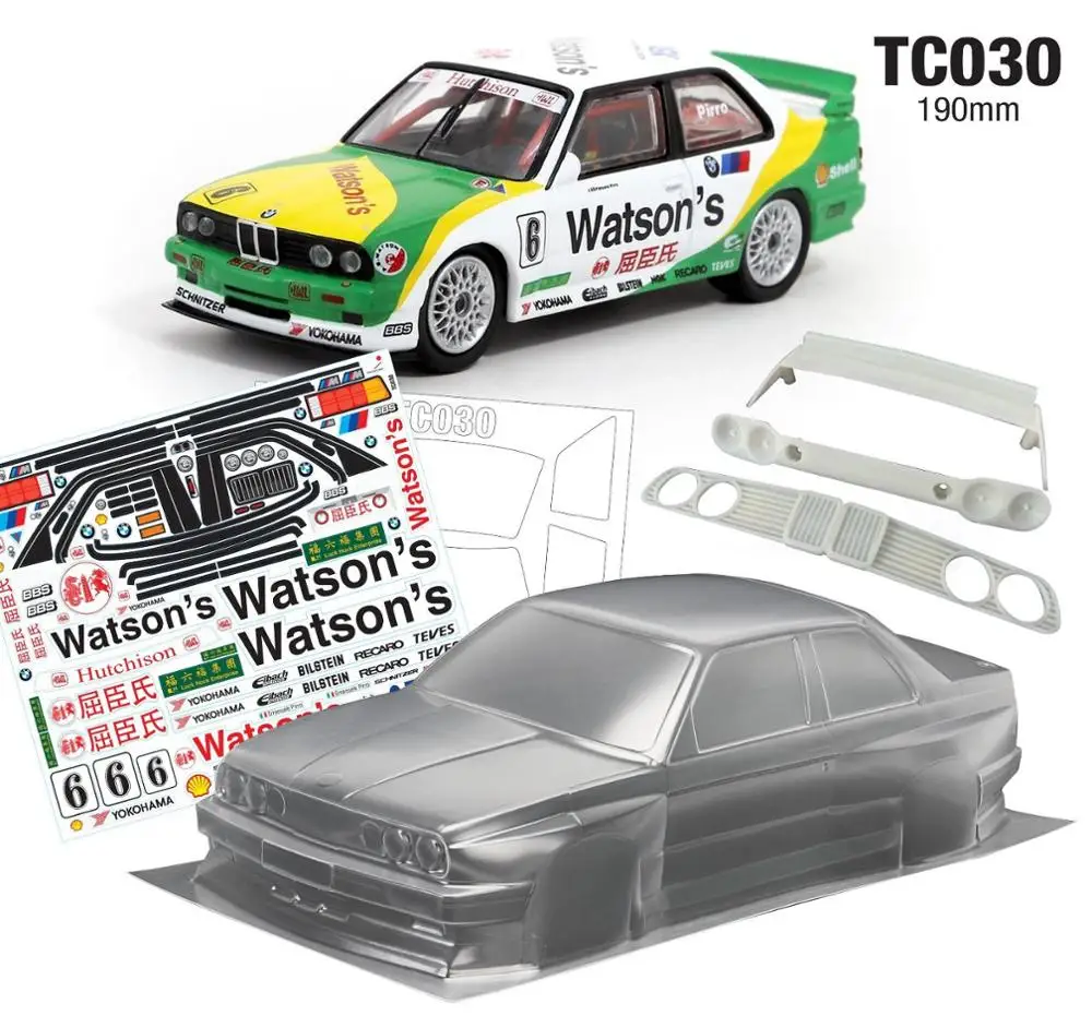 3style E30 M3 316 Sport Evolution 1/10 drift RC PC body shell 190mm width Transparent clean no painted for hsp yokomo mst Tamiya