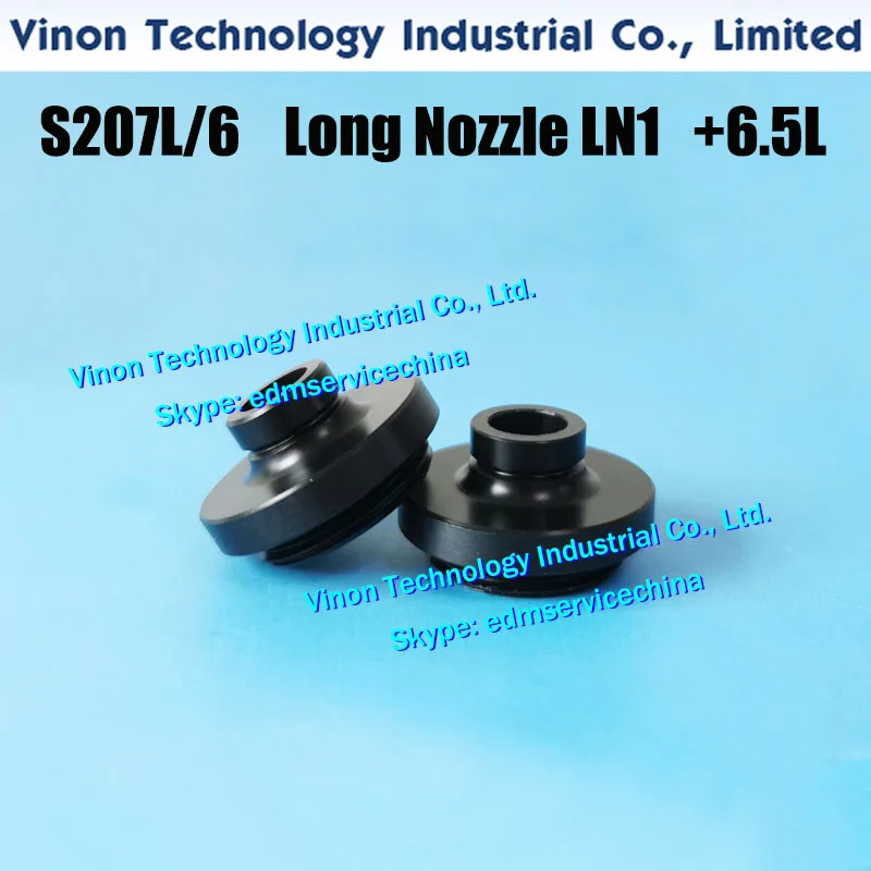 (2pcs/set) S207L1/6 Long Nozzle LN1 Upper D=6+6.5Lmm 3081682, edm Water Nozzle 0200782 for Sodic AQ.A.EPOC type 86-2/90-1 series