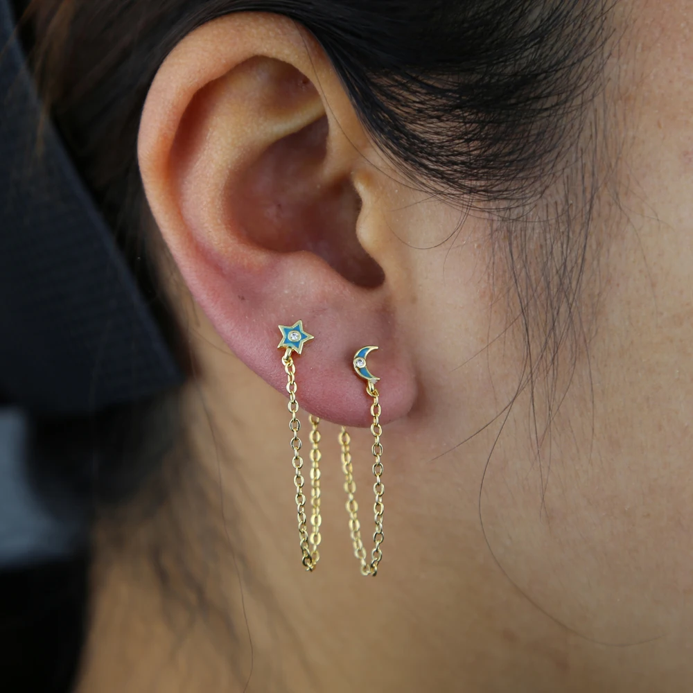 Top Quality Simple Ear ball bead earring long chain elegant charming women gift jewelry fashionable gift hollow ball earrings
