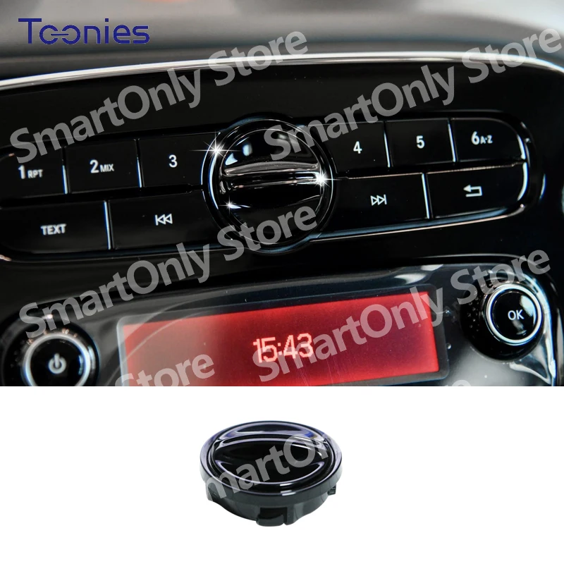 Car Radio Station Knob Cover Decoration Button For Mercedes Smart 453 Fortwo Forfour Interior Styling Modification Accessories