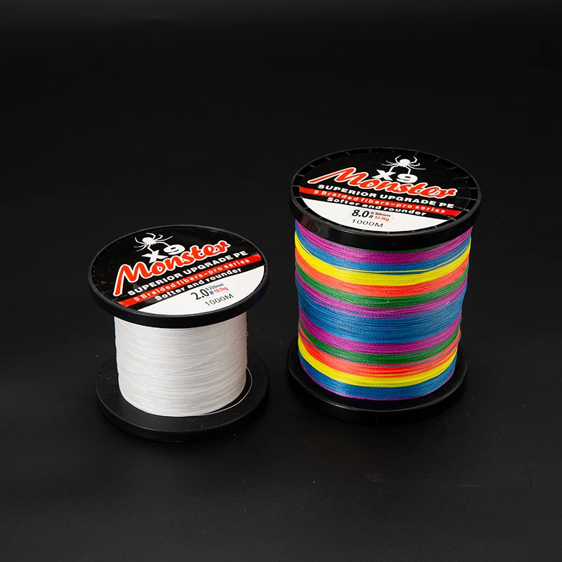 MONSTER 9 Strands Fishing Line 500M Japanese Multifilament PE Braided PE  Super Strong Floating Line 100L