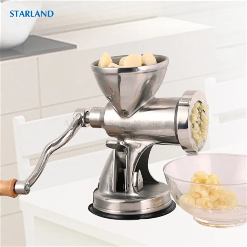 Picadora de carne Manual de acero inoxidable, picadora de pescado, pollo, pato, embutidor de salchichas con manivela, Base de ventosa + soporte de abrazadera