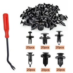 120pcs 6.3mm 8mm 9mm 10mm Nylon Bumper Fastener Rivet Clips Rivet Expansion Screws Plastic Push Rivets Car Clips+1PC Remover