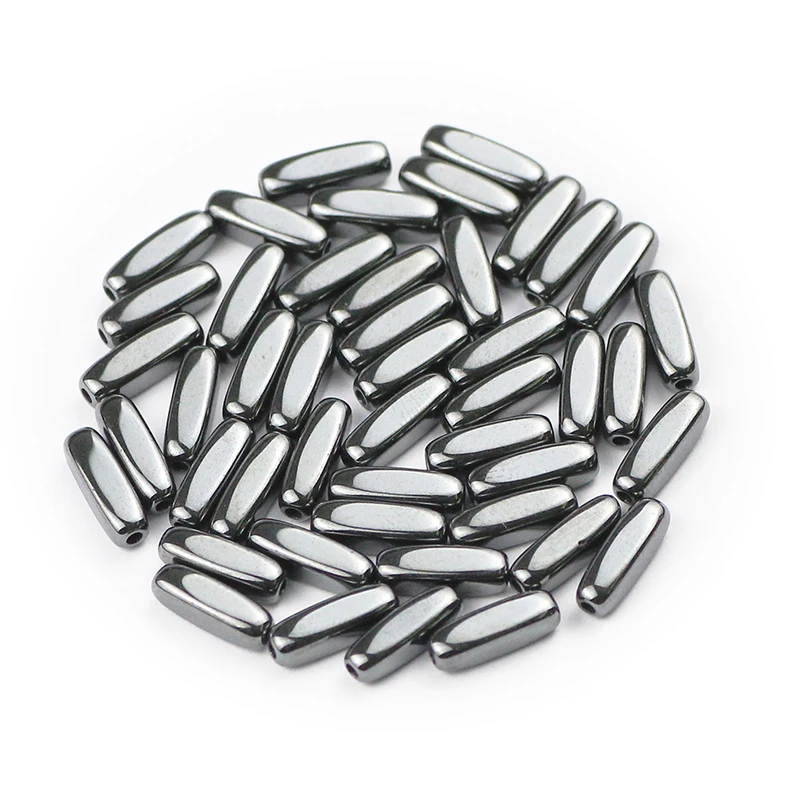 YHBZRET Cuboid shape Black Hematite Natural Stone spacer 8x2mm Loose beads For Jewelry making bracelets DIY Findings Accessories