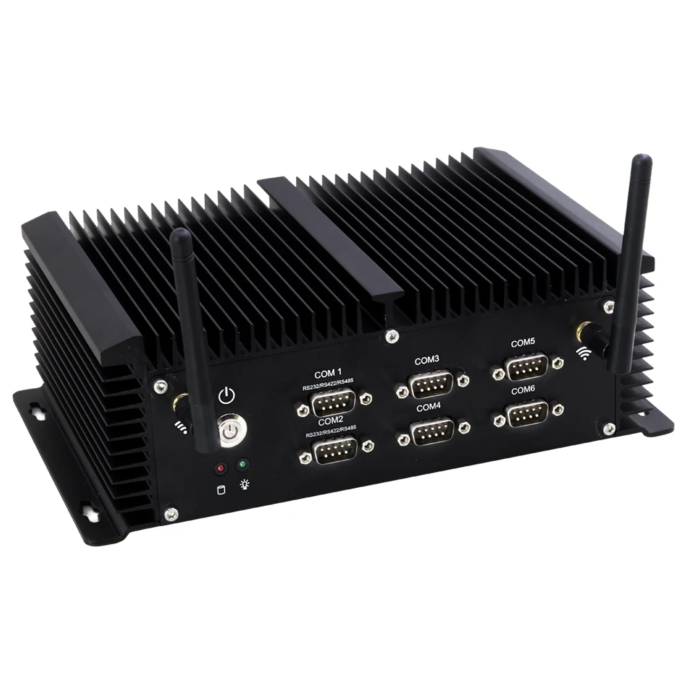 Mais novo com 6com rs232 rs485 rs422 fanless mini pc intel core i7 4500u i5 4200u hdmi vga usb3.0 mini computador industrial htpc