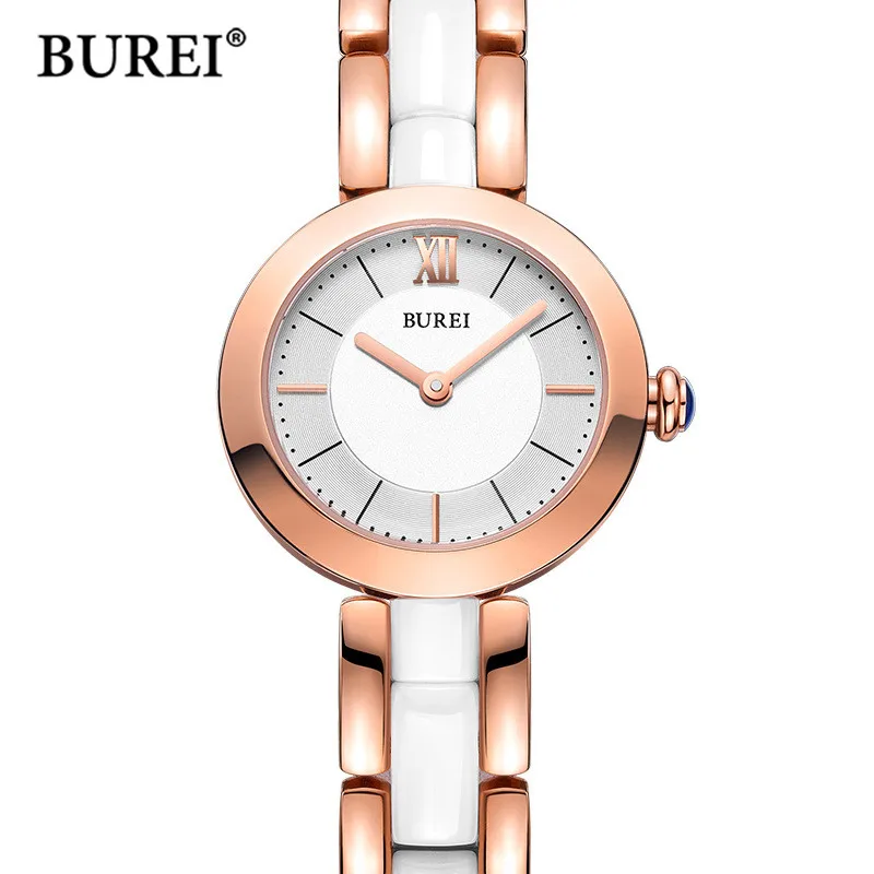 BUREI Brand Fashion Silver Rose Gold Watches Luxury Waterproof Sapphire Dress Quartz Wrist Watches Clock For Women Reloj Mujer