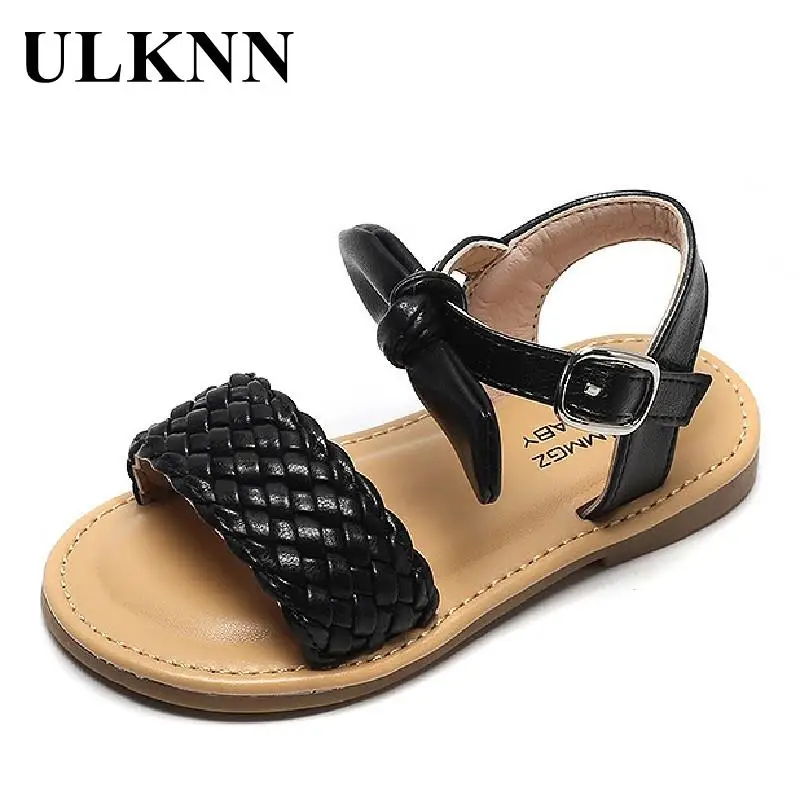 ULKNN Girl's Sandals  1-6Y Children Girls Shoes Kids Princess Shoes Summer Sandals Kids Flat Single New Sandals Size 21-30