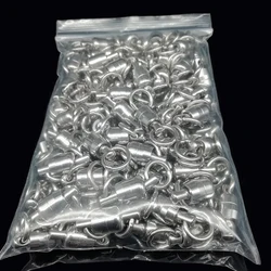 100pcs / Lot 1 # -8 # Stainless Steel Solid Connector Ball Bearing Rolling Swivel Lure Fishing Tools Tackle Accessories Pesca