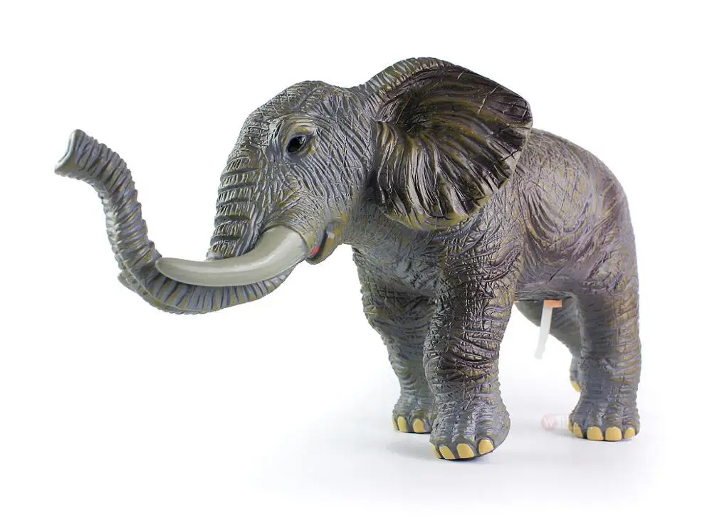 Cute Real Life Elephant Model Plastic Toy Gift Approximate Dimensions 33.5x14.3x15.5cm XF2759