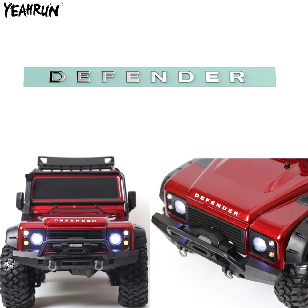 YEAHRUN 1/8 1/10 Scale RC Car Logo Sticker For TRX-4 Defender D90 D110 Metal Adhesives Decals DIY Decoration Parts