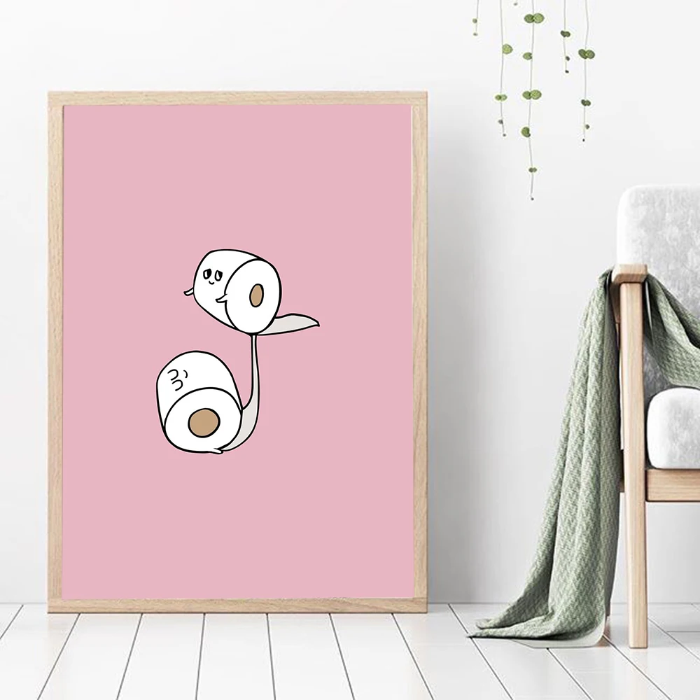 Toilet Paper Yoga Funny Quote Minimalist Wall Art Canvas Painting Nordic Posters And Prints Pictures For Washroom Home Decor