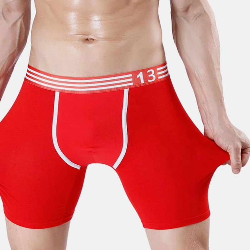 2 pack men cotton High elasticity long leg mid waist mens boxer hombre shorts coton boxershorts  panties trunk underwear