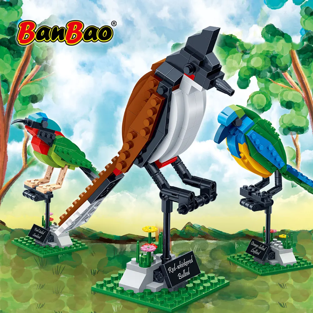 BanBao STEAM Building Blocks 3 Birds Set Animal Cognition Bricks MINDSTORMS Educational Toys Model for Kids Children Gift 5123