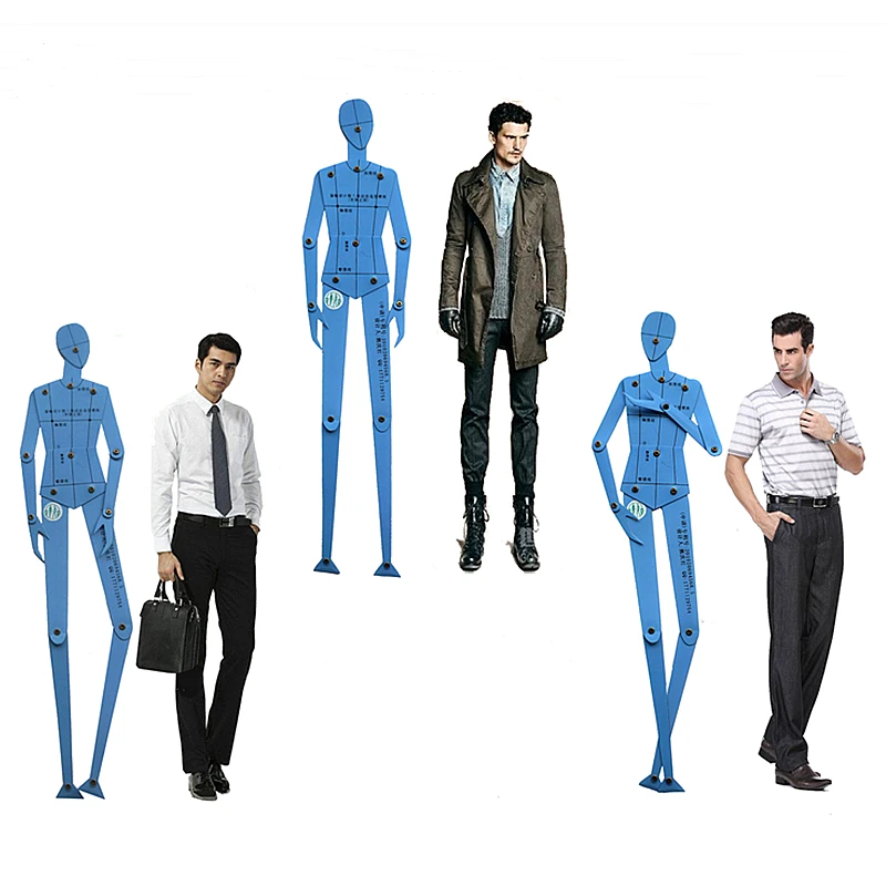 Fashion Illustration Ruler Set Human Body Diagram Template Men and Women Fashion Character Template Combination Board