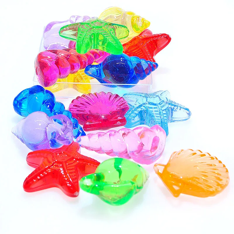 12Pcs Acrylic Gems Sea Animals Kids Treasure Birthday Party Favor Gifts Kinder Spielzeuge Juguetes Divertidos Para Niños