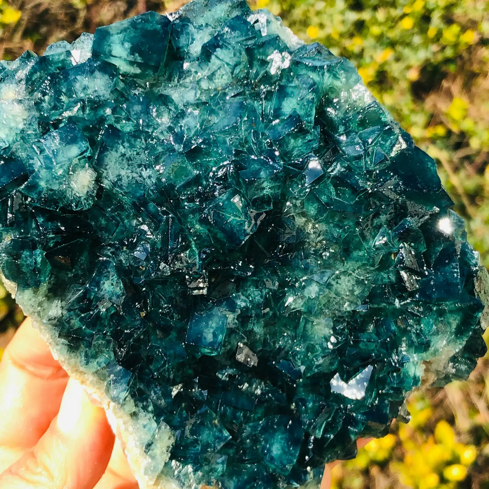 

NATURAL Green FLUORITE Quartz Crystal Cluster Mineral Specimen