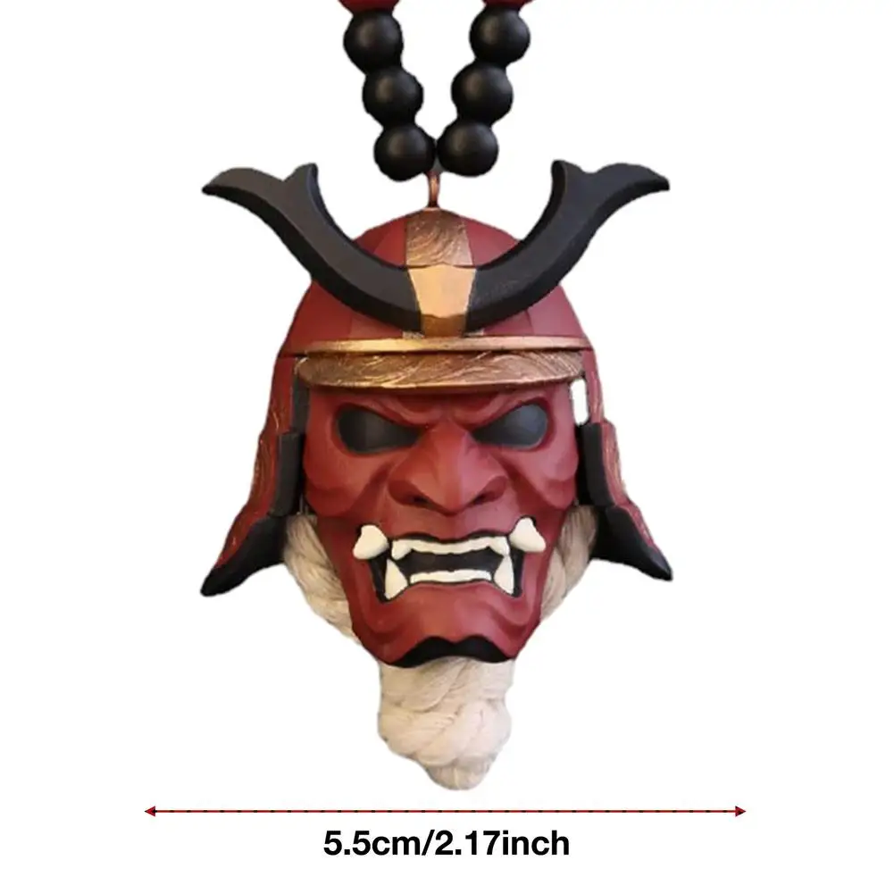 Japanese Oni  Helmet Car Hanging Pendant Kabuto Masks Car Rear View Mirror Pendant Halloween Car Decorations Gift