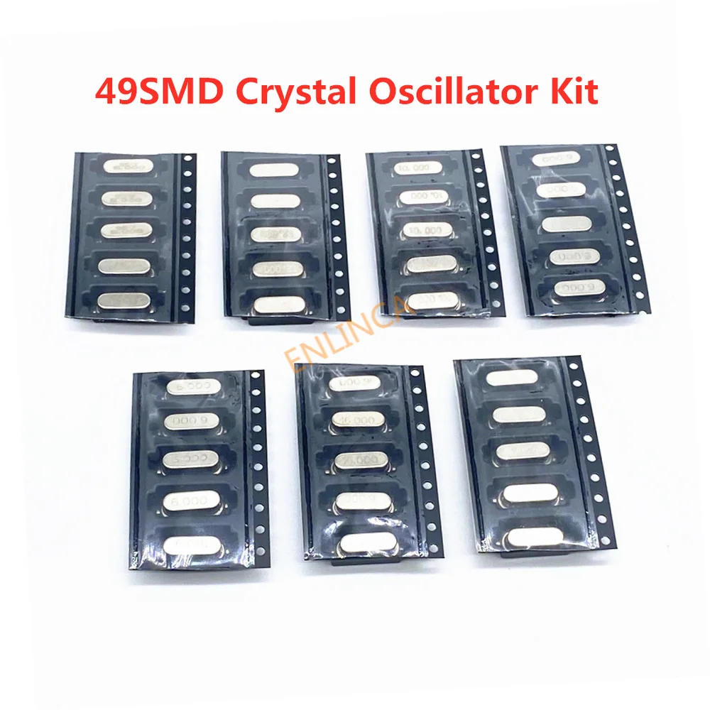 7Values 35Pieces 49S-SMD SMD Crystals kit 6Mhz 8Mhz 10Mhz 12Mhz 16Mhz 20Mhz 11.0592Mhz Mhz 49SMD Crystal Oscillator Kit