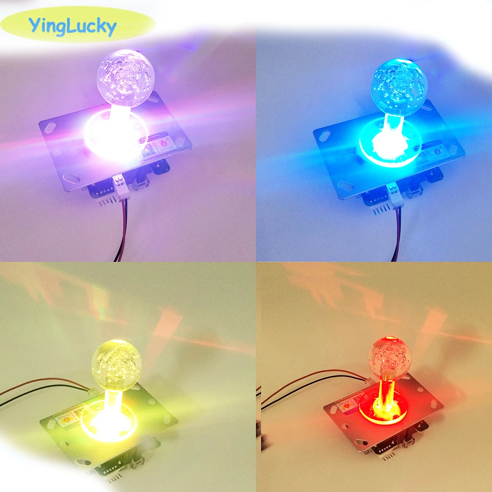 Joysticki Yinglucky joystick do gier 5v świecący kolorowy joystick Sanwa joystick do gry w pionki lalka maszyna Pandora konsola do gier