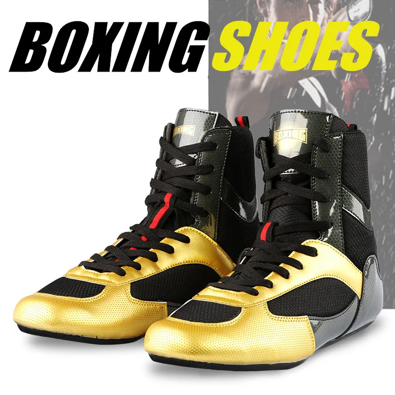 Men Wrestling Shoes Lightweight Boxing Martial Arts Taekwondo Sanda Training Shoes Fighting Wrestling Sneakers Size 35-46