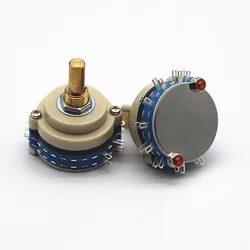 Sealed Rotary WaveBand Switch 2X8 2 Layers 2 Knife 8 Gears Solid Copper Round Shank Shaft Length 20mm 1PC