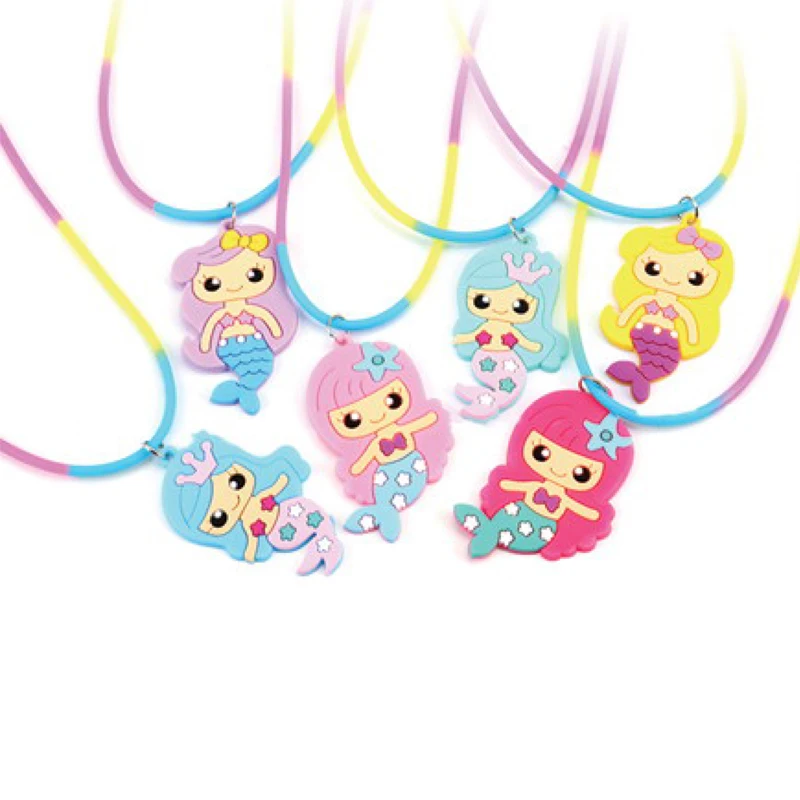 Freeship 1pk 47pcs Mermaid Themed Hair clip Bookmark necklace ring keychain pack gifts for girls Party toys prizes bag fillers