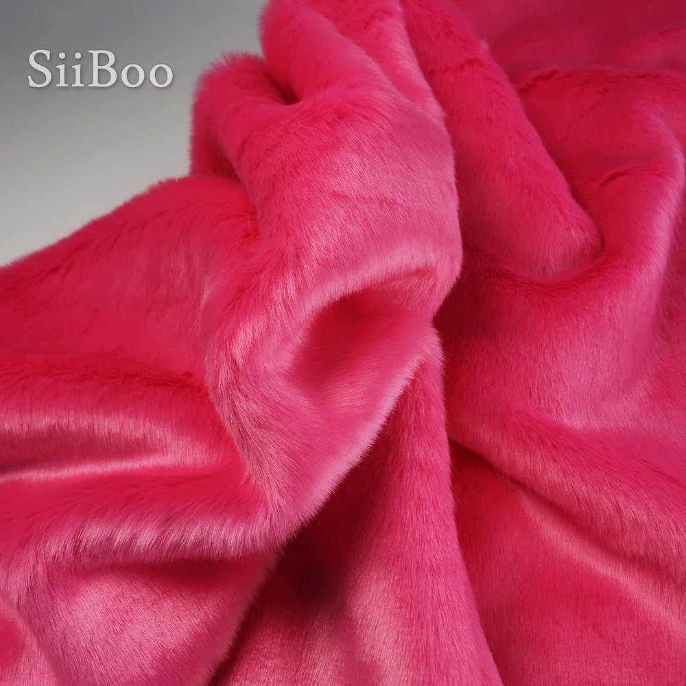 High plush density 2cm long hair pink faux fur fabric for winter coat,vest faux rabbit hair fabric 150*50cm 1piece SP3034