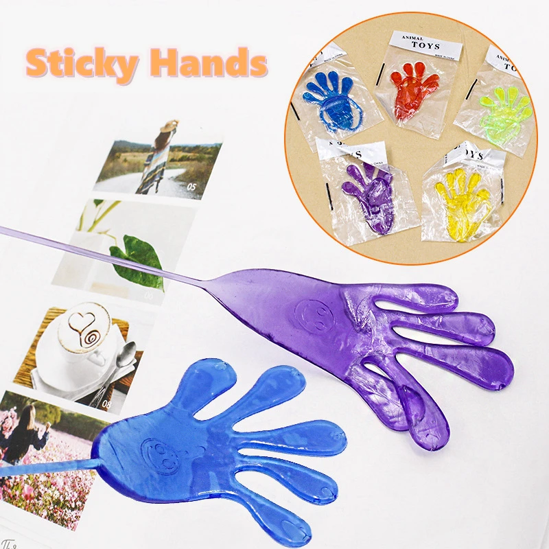 100Pcs Sticky Hands Palm Toys Funny Gadgets Practical Jokes Squishy Party Prank Gifts Novelty Gags Toys For Children Brinquedos