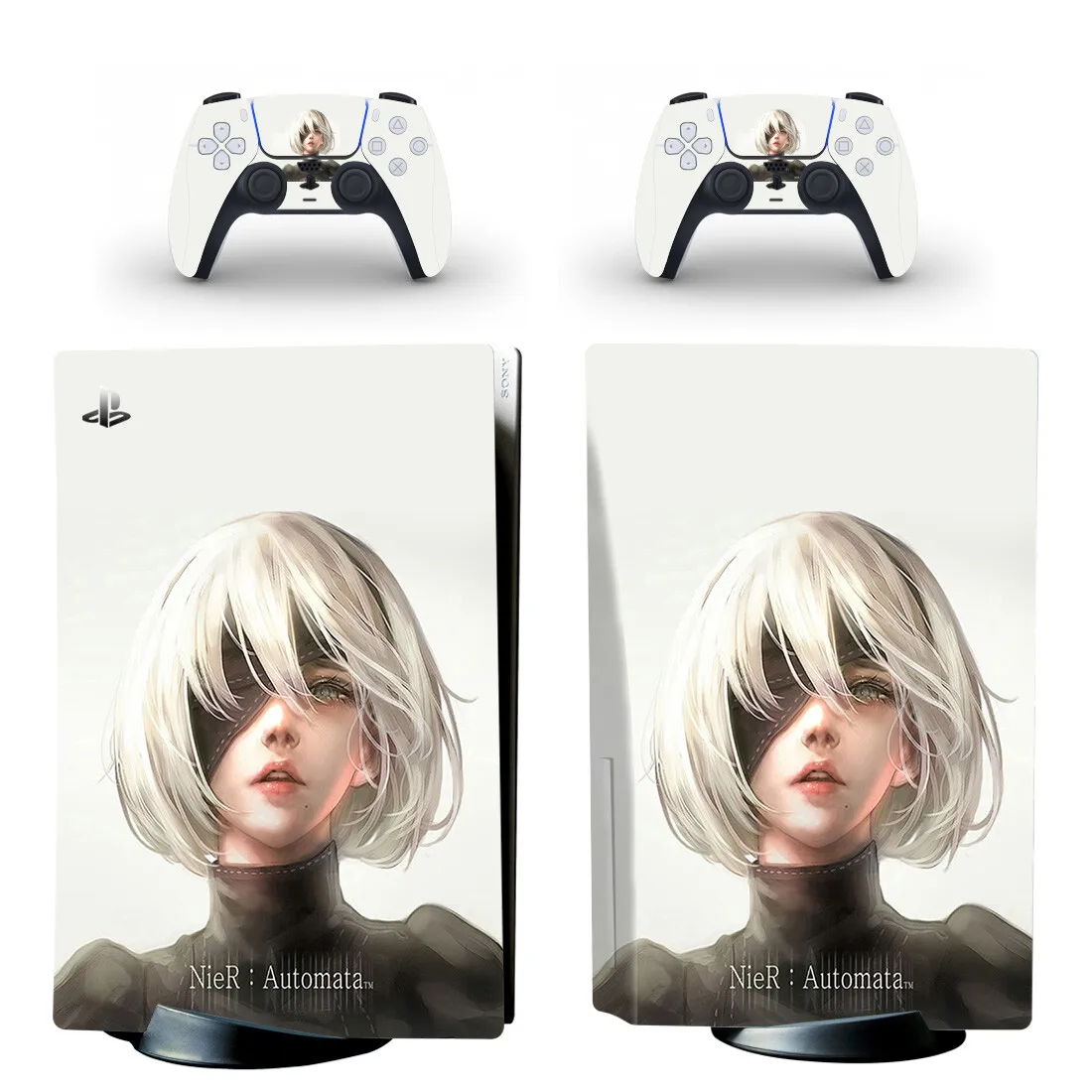 Наклейка с рисунком диска NieR Automata PS5, Защитная Наклейка для консоли PlayStation 5 и контроллера PS5, Виниловая наклейка с рисунком диска