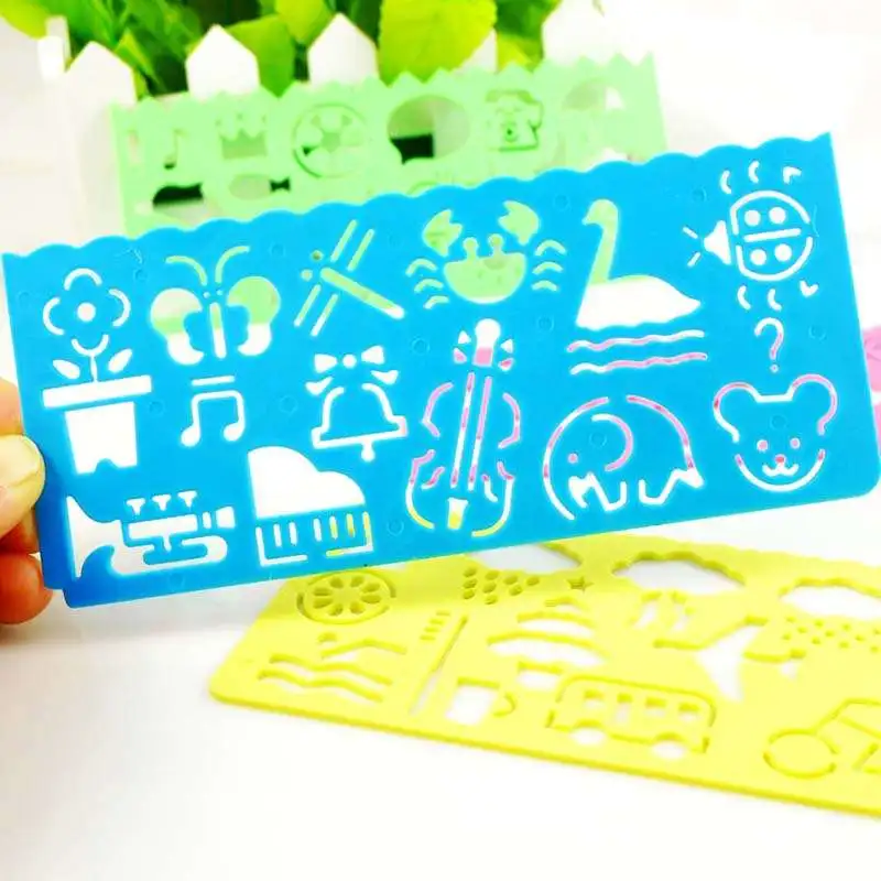 Paint Learning Notebook Cartoon Pattern Ruler Graphic Drawing Tool Board Plastic Unisex Special Offer 2021