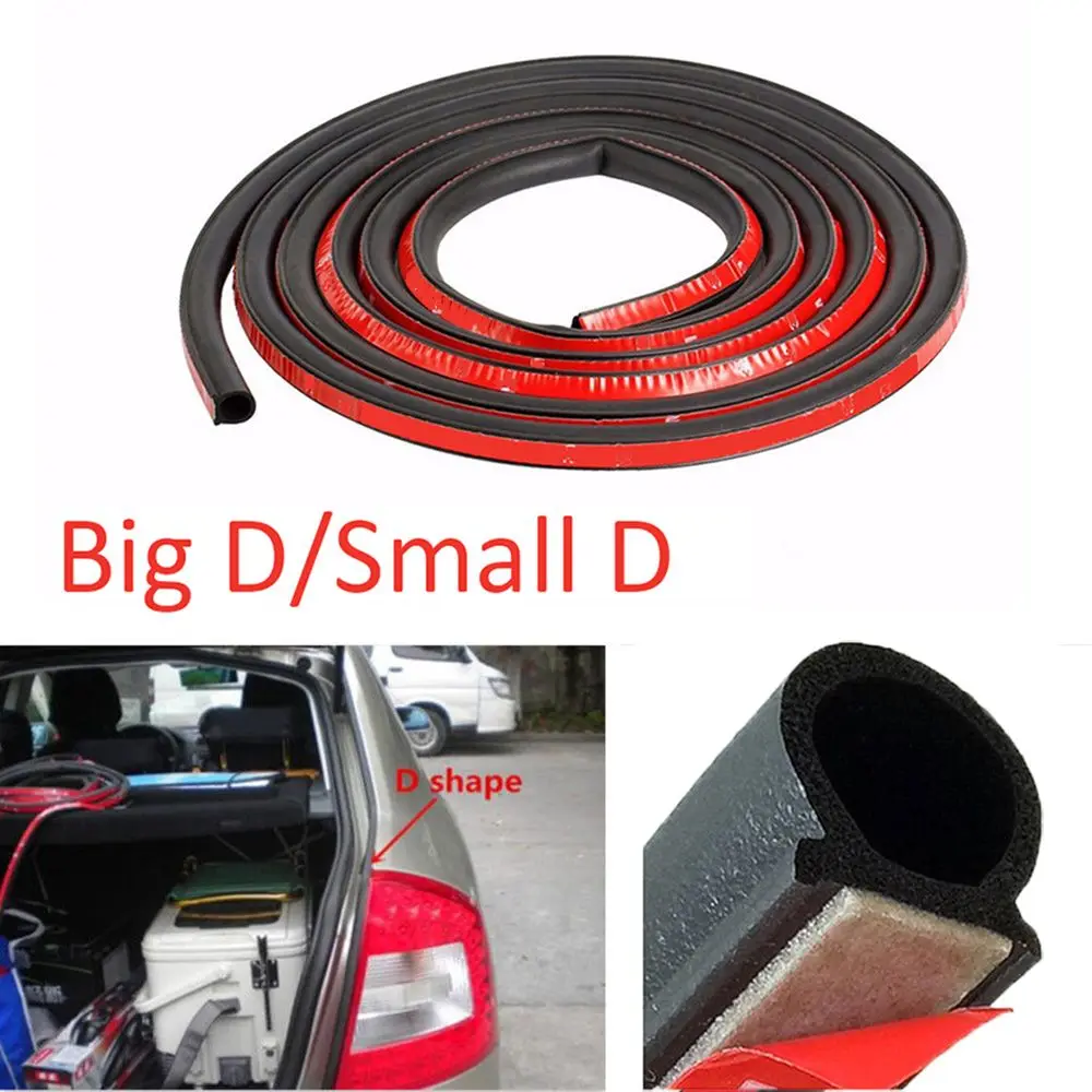 2m/5m Moulding Trim Genuine Adhesive D-Shape Weather-strirp Auto Insulation Rubber Seal Strip