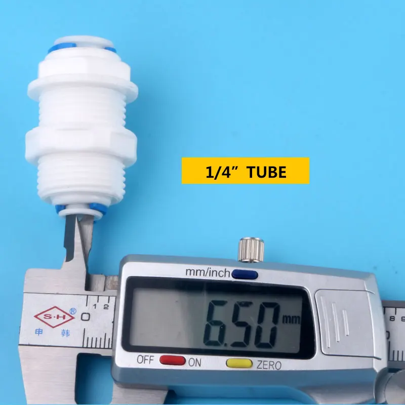 3/8 "(9.5มม.) หลอด-1/4" ODท่อPEท่อตรงBulkhead Fittings Quick Connector Divisionแผ่นROน้ำเส้นผ่านศูนย์กลางเปลี่ยน