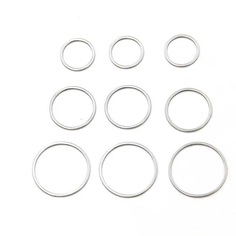 

20Pcs/lot 3 Size Circular charm stainless steel pendant open frame plastic frame hollow-out pressure DIY jewelry production