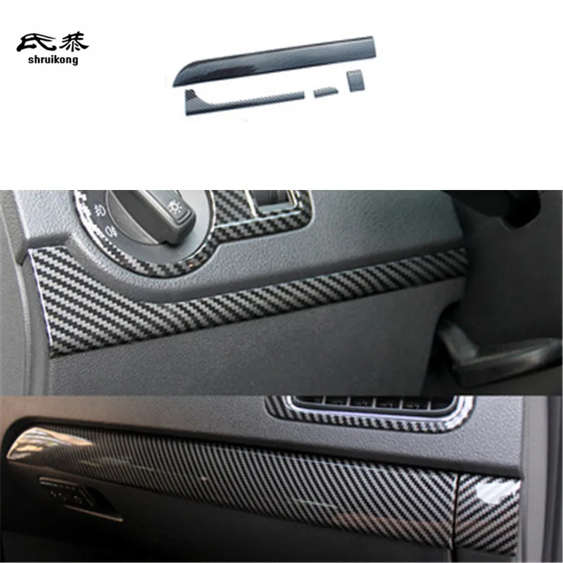 4PCS/Lot ABS Carbon Fiber Grain Central Control Dashboard Decoration Cover for 2011-2018 Volkswagen VW POLO 6R 6C