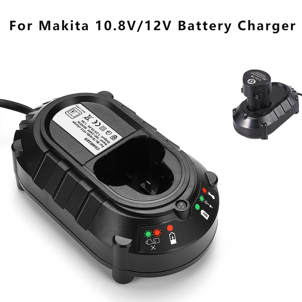 Makita Lithium Battery Charger, 10.8V, 12V, BL1013, BL1014, DC10WA, EUA, UE Plug Opcional